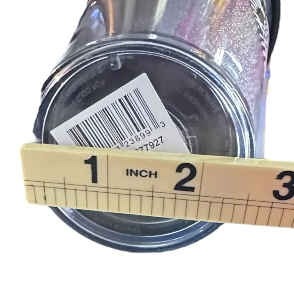 NWT Starbucks Black‎ and Silver Acrylic Glitter Cold Cup - 16 oz ***Item: HH84